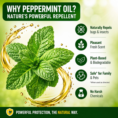 Pawzioo Peppermint Oil Bug Spray – Ant, Spider & Roach Repellent,