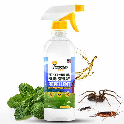 Pawzioo Peppermint Oil Bug Spray – Ant, Spider & Roach Repellent,