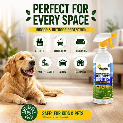 Pawzioo Peppermint Oil Bug Spray – Ant, Spider & Roach Repellent,