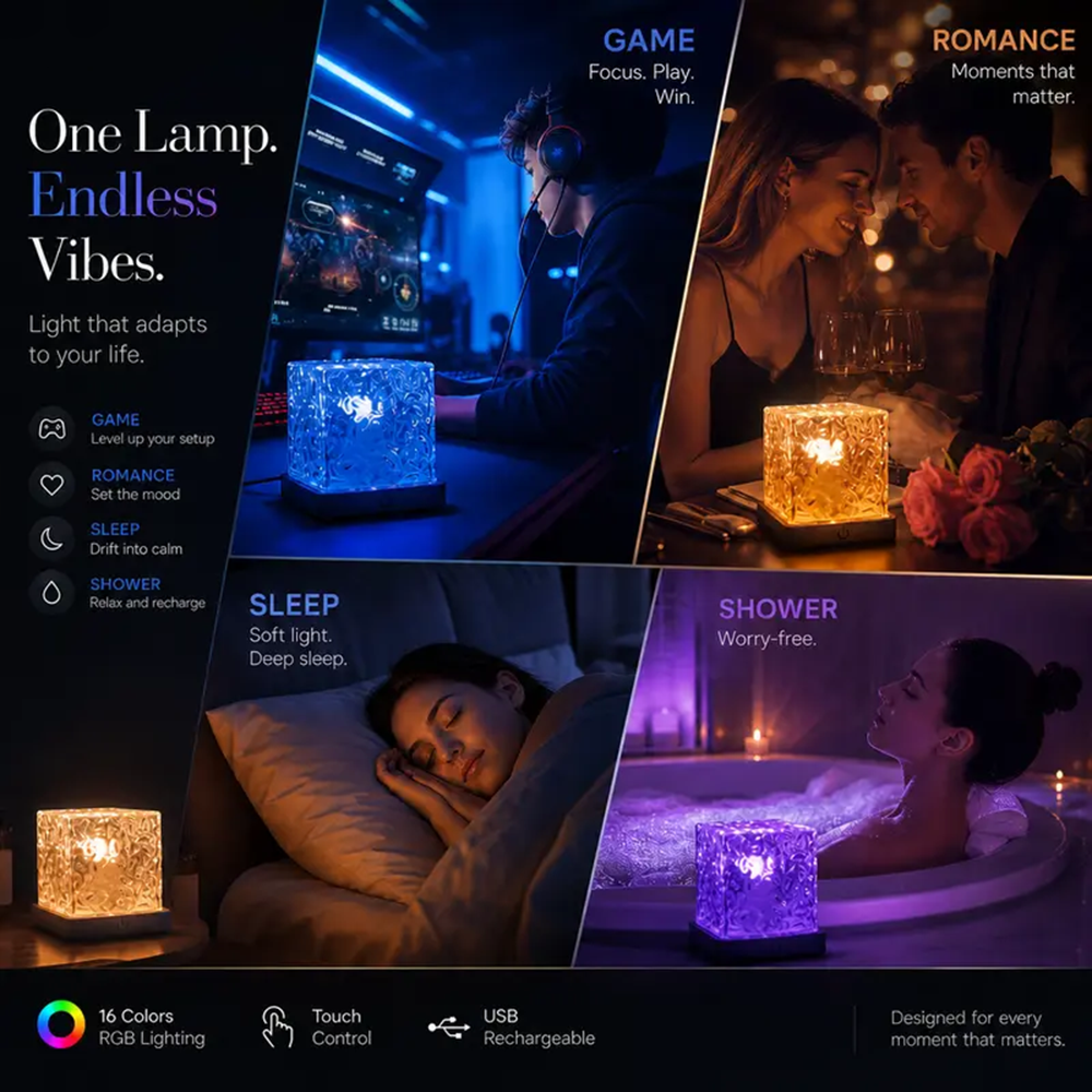 16-Color Rechargeable Ocean Wave Shower Light